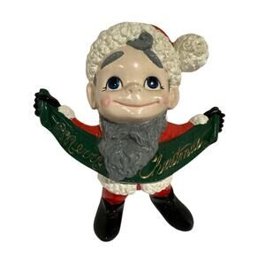 Vintage Merry Christmas ceramic elf boy figure